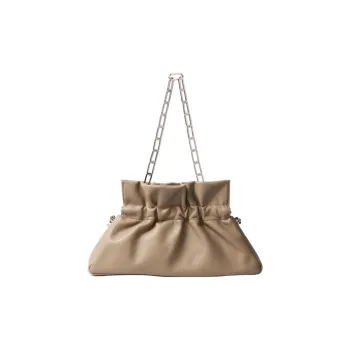 BOB ORE BLUE COLLECTION Genuine Leather Shoulder Bag Crossbody Bag Handbag Medium Size Women's Milk Tea Beige