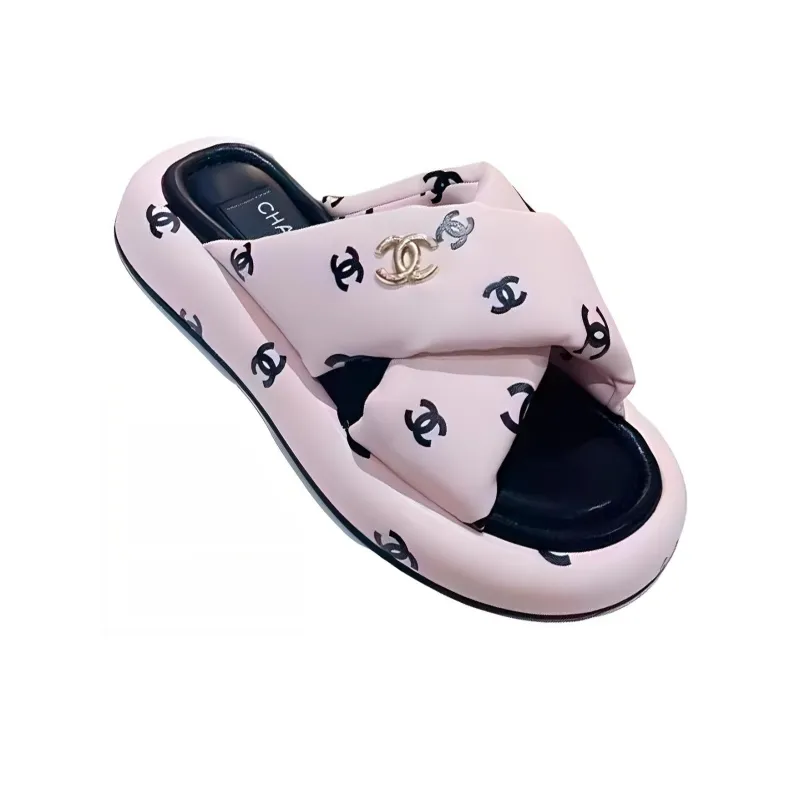 CHANEL Slide Slippers Women's Pink-2