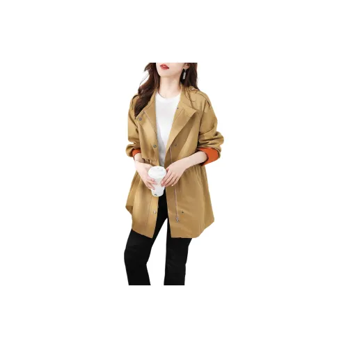 Wbwq Trench Coats Women's Khaki