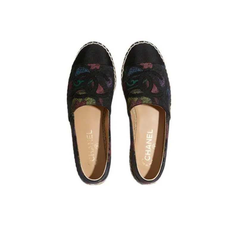 CHANEL Espadrilles Women's Black Multicolor-3