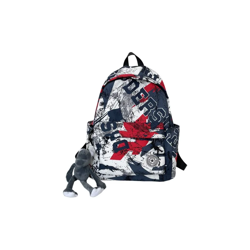Parker Bear Nylon Backpack Unisex Blue/Red/Yellow-5