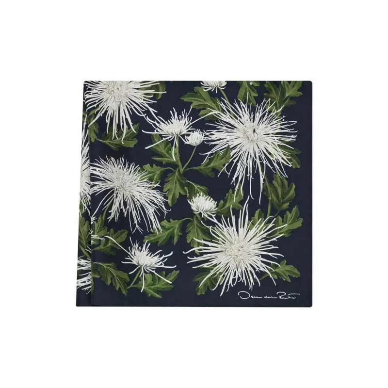Oscar De La Renta Chrysanthemum Silk Twill Scarf-0