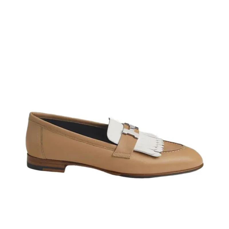 HERMES Royal Loafers Women's Brown-1