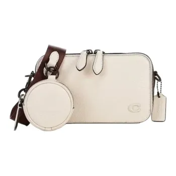 COACH Charter Cow Leather Shoulder Bag, Crossbody Bag Small Size Unisex White