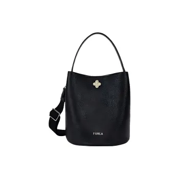 Furla Cow Leather Bucket Bags Crossbody Bag Shoulder Bag Women's Black