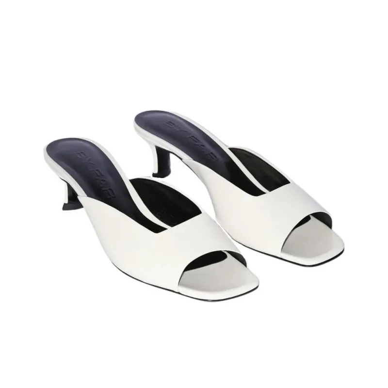 By Far 50mm Wendy Leather Creased Mules Women's-2