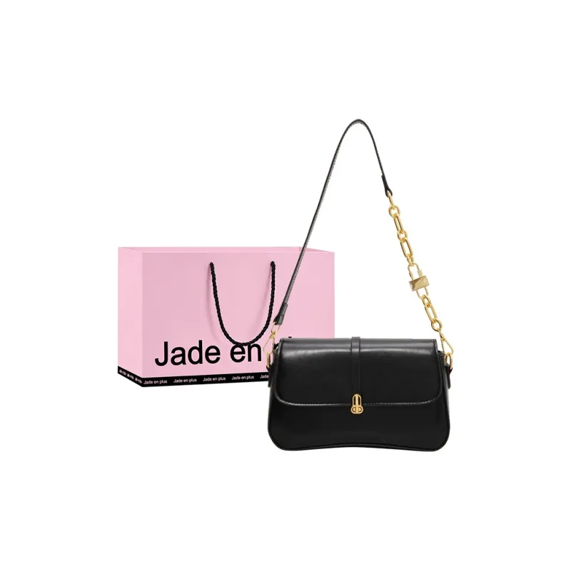 Jade En Plus PU Small Square Bag Shoulder Bag, Crossbody Bag Regular Women's Black/Ecru/Milk Tea/Brown-0