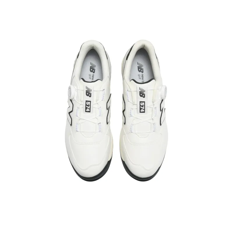 New Balance NB 574 V3 Anti Slip Wear Resistant Low Top Golf Shoes Unisex White Black-3