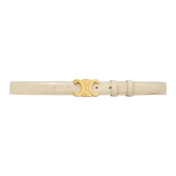 CELINE Solid Color Design Leather Leather Belts Unisex White 2.5CM