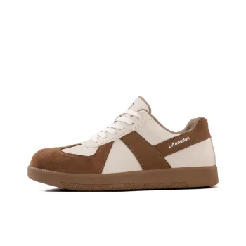 Blue Gull Shield Labor Shoes Trendy Brands Impact-Resistant Low-Top Outdoor Shoes Unisex White Brown