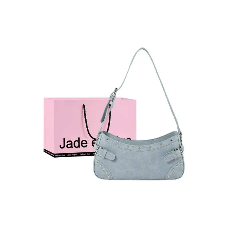 Jade En Plus PU Shoulder Bag Handbag Regular Women's Black/Ecru/Light Blue/Dark Blue-5