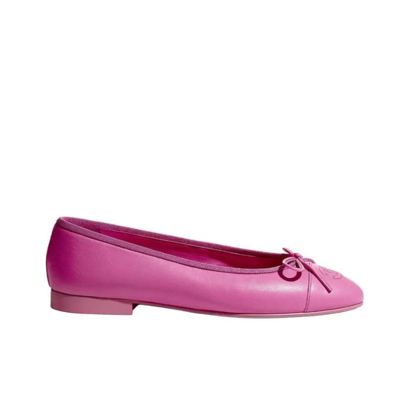 CHANEL Flat Shoes Women's Neon Pink-1