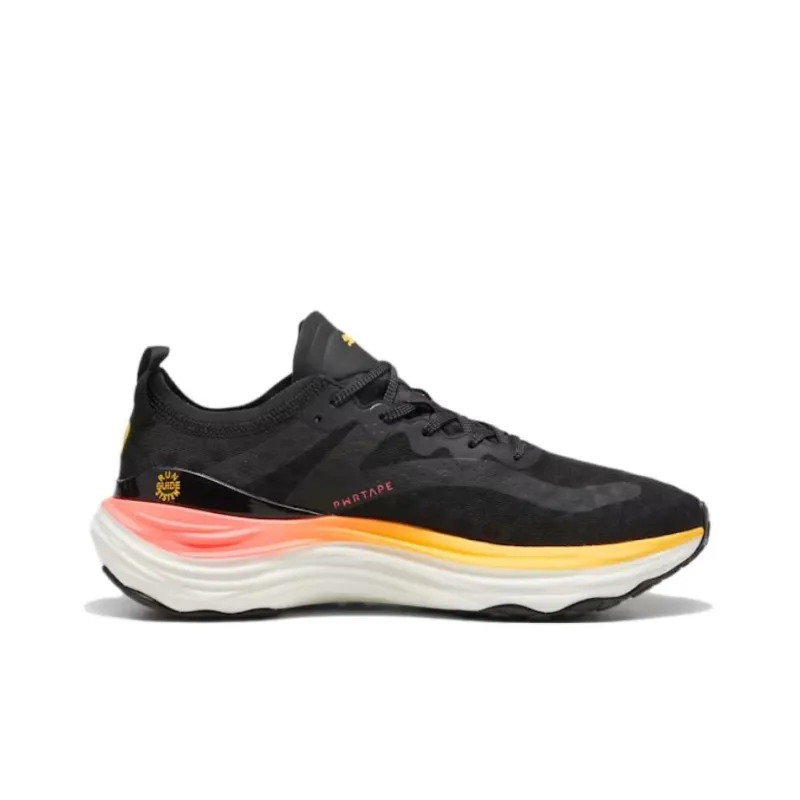 PUMA ForeverRUN Nitro Anti Slip Wear Resistant Low Top Casual Running Shoes Men's Black White Yellow-1