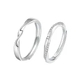 Cherish Together-Mobius Couple Rings[S999 Fine Silver]