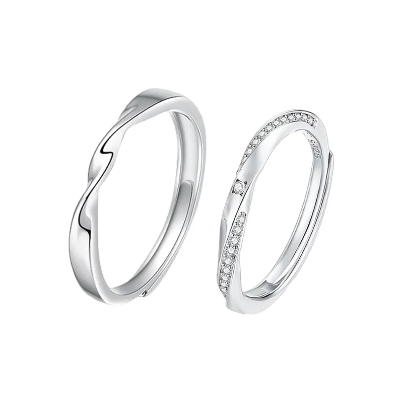 MAGICPOLE Zircon Rings Unisex Silver-0