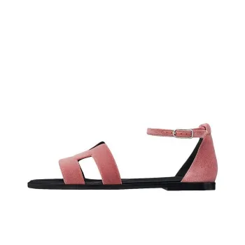 HERMES Santorini Strap Sandals Women's Rosewood Color