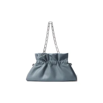 BOB ORE BLUE COLLECTION Genuine Leather Shoulder Bag Crossbody Bag Handbag Medium Size Women's Haze Blue