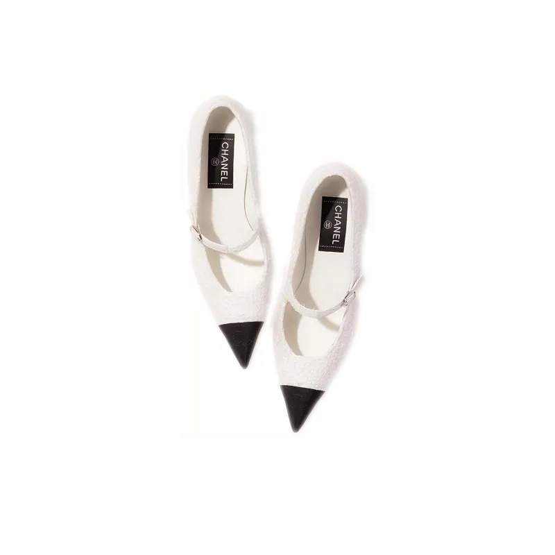 CHANEL High Heels Women's White/Black-3