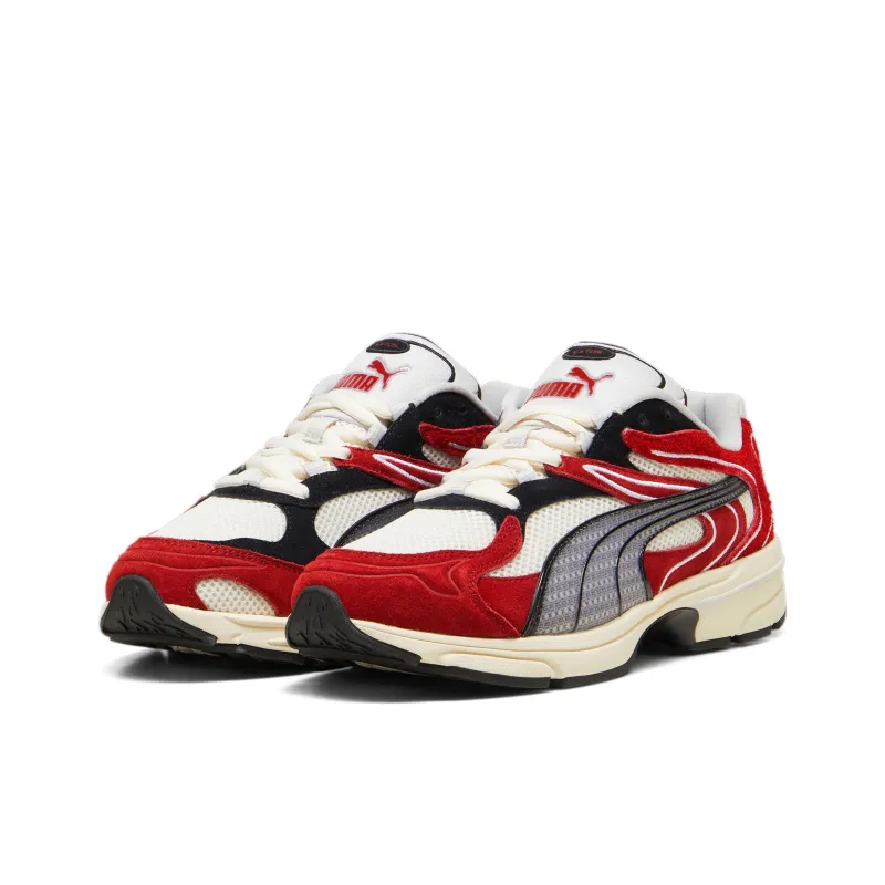 PUMA Anti Slip Wear Resistant Low Top Chunky Sneakers Unisex White Red-3