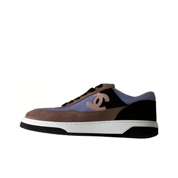 CHANEL Wear-Resistant Low-Top Skateboard Shoes Women's Purple Brown