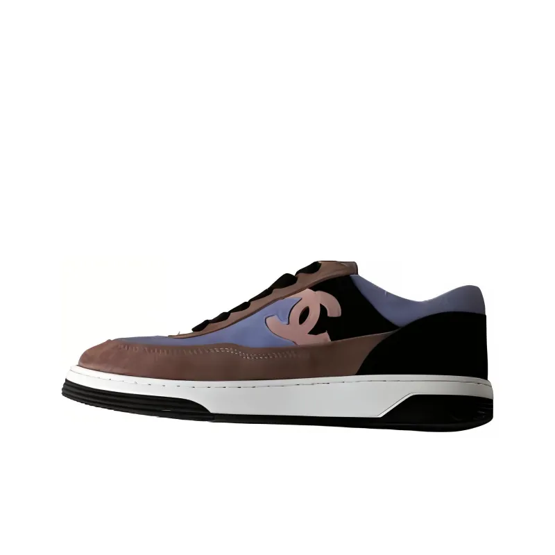 CHANEL Wear-Resistant Low-Top Skateboard Shoes Women's Purple Brown-0