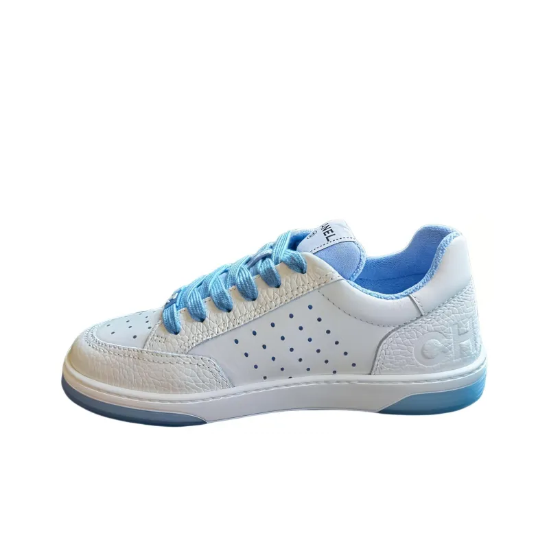 CHANEL Runner Tennis White Light Blue Women's-2