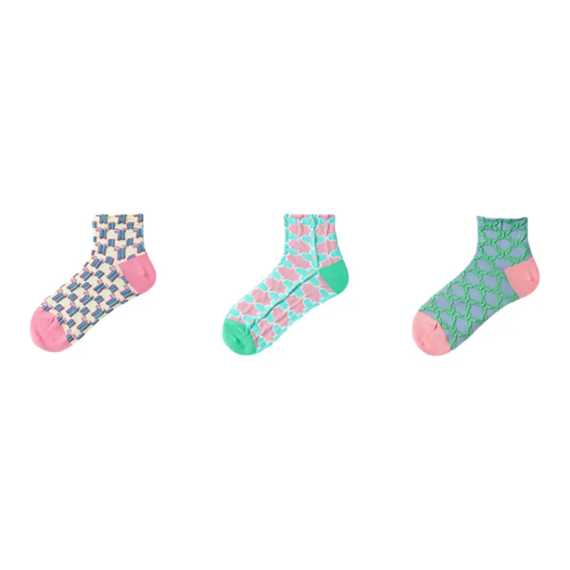 Vine Color Ankle Socks Women's 3 Pack-13