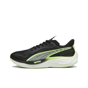PUMA Velocity Nitro 3 Anti Slip Wear Resistant Low Top Casual Running Shoes Men's Black Green