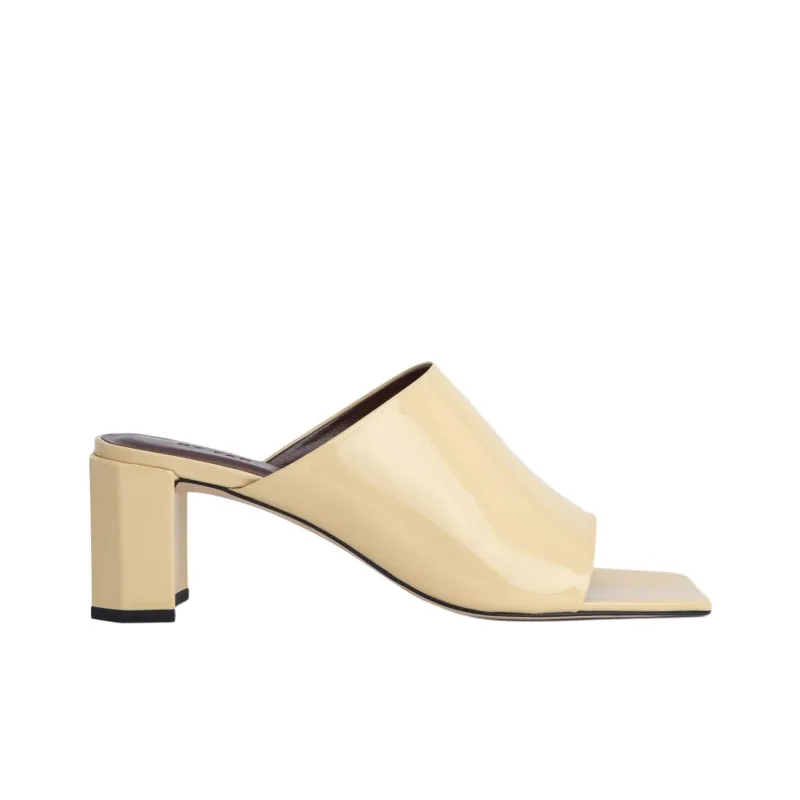 By Far Katya Parchment 60mm Leather Mules-1