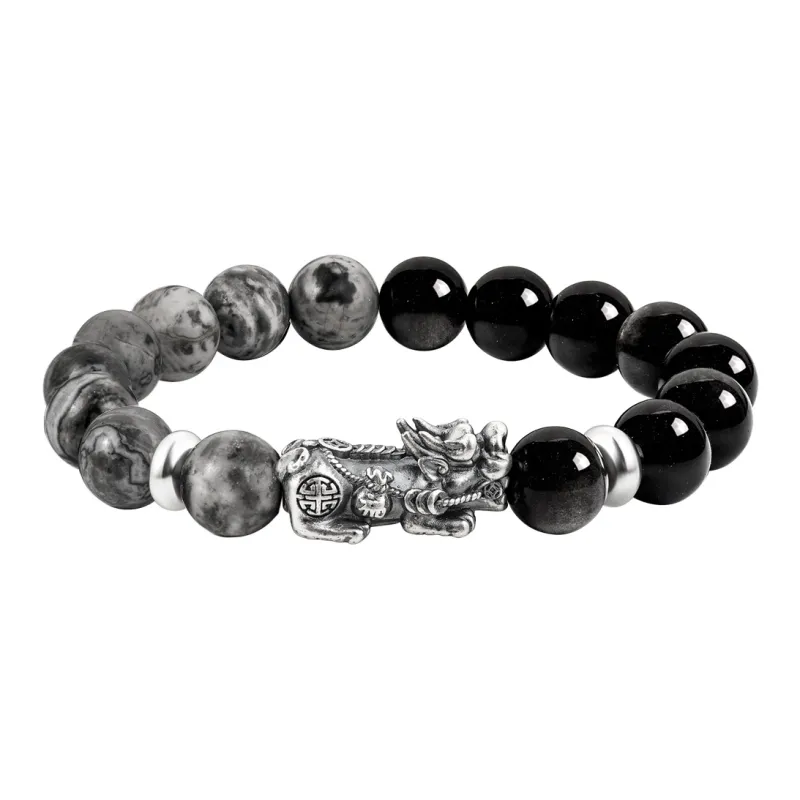 SIMPLE JOYS Obsidian Bracelets Unisex-0