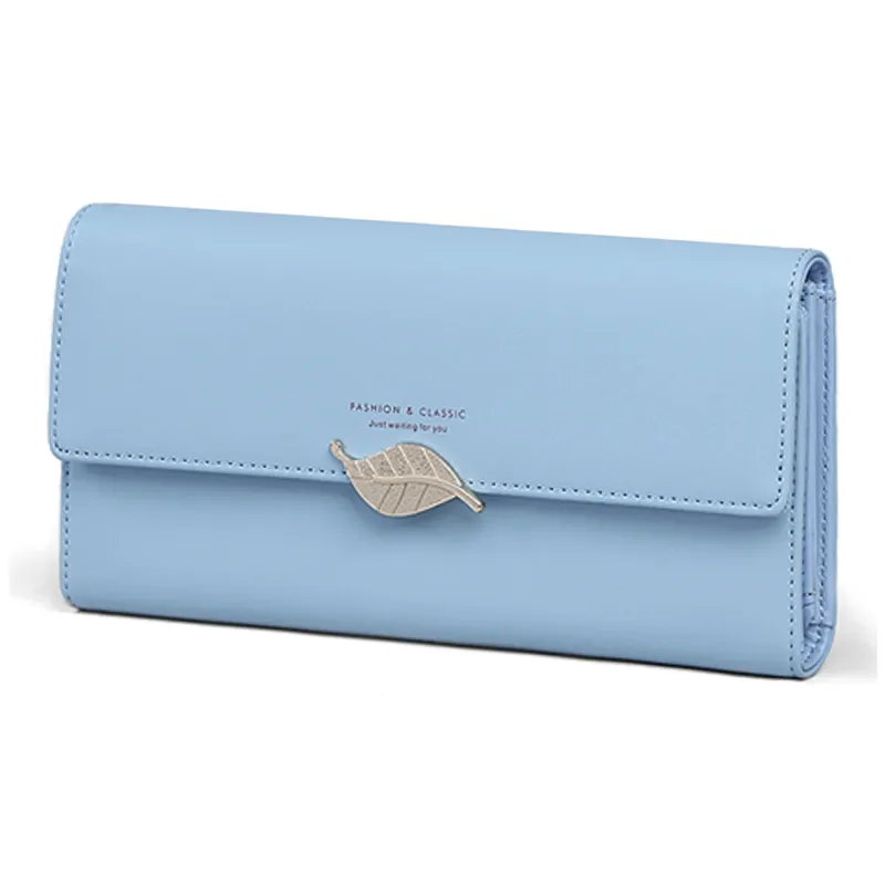 VINEY Cow Leather Wallet Handheld Coin Purse Regular Women's Pink/Light Blue-7
