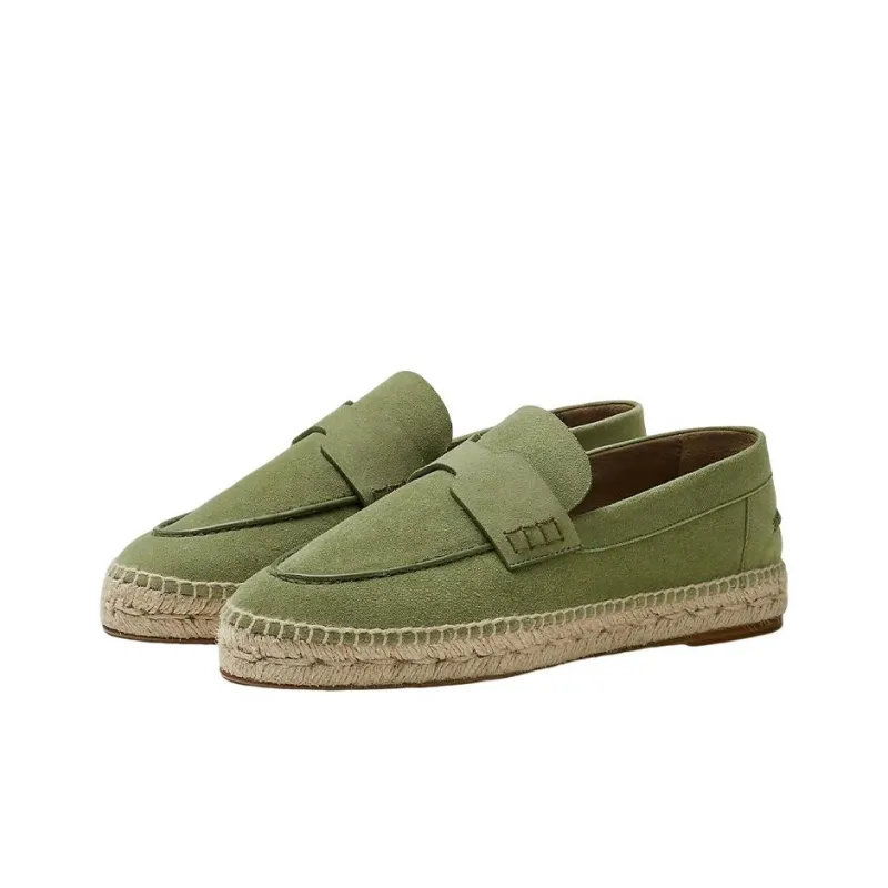HERMES Casual Single Shoes Women's Green-2