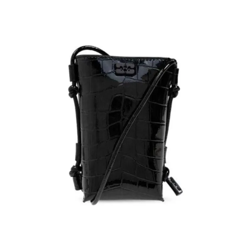 GANNI Polyurethane Shoulder Bag Crossbody Bag Women's Black-0