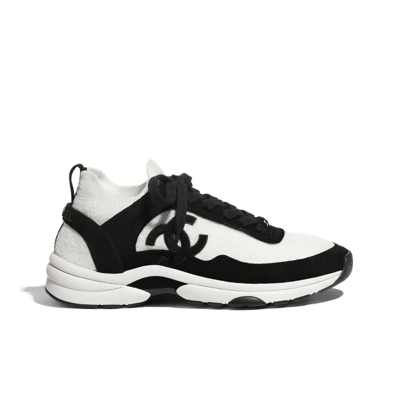 CHANEL Low Top Trainer White Black Women's-1