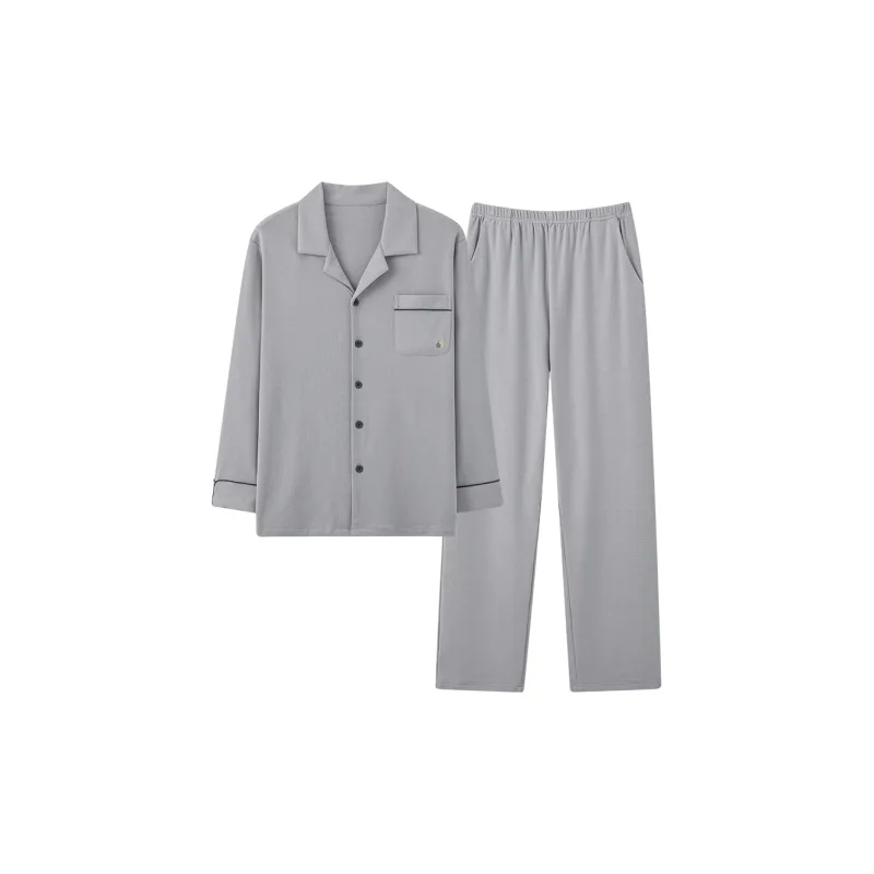 Qiao Ni Tong Pajama Set Men's Gray-0