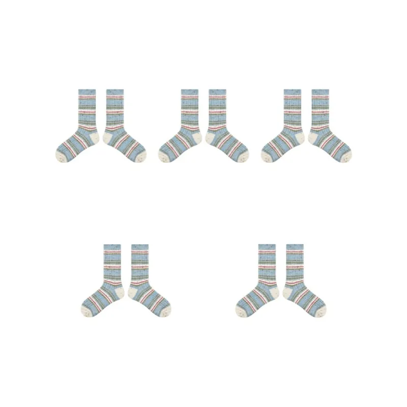 Vine Color Mid Calf Socks Women's 5 Pack-16