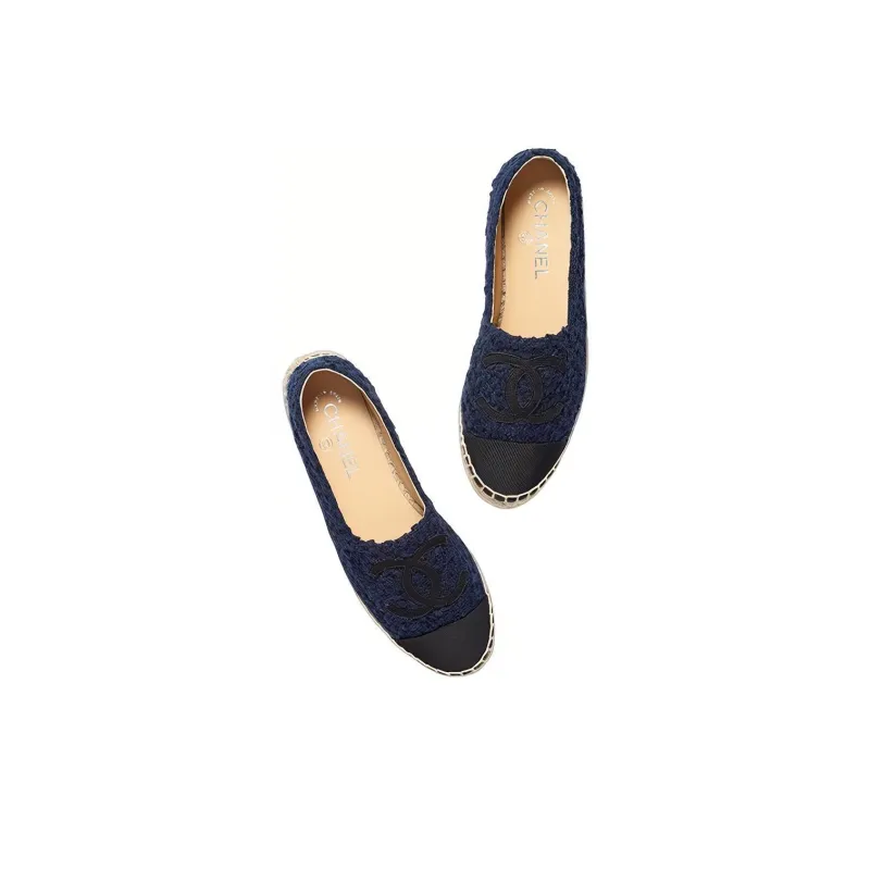 CHANEL Casual Single Shoes Women's Marine Blue-2