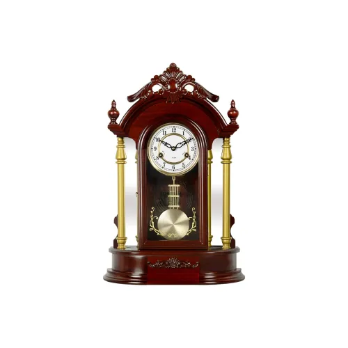 HENSE Mechanical Movement Solid Wood Desk Clock Unisex White Dial HD07