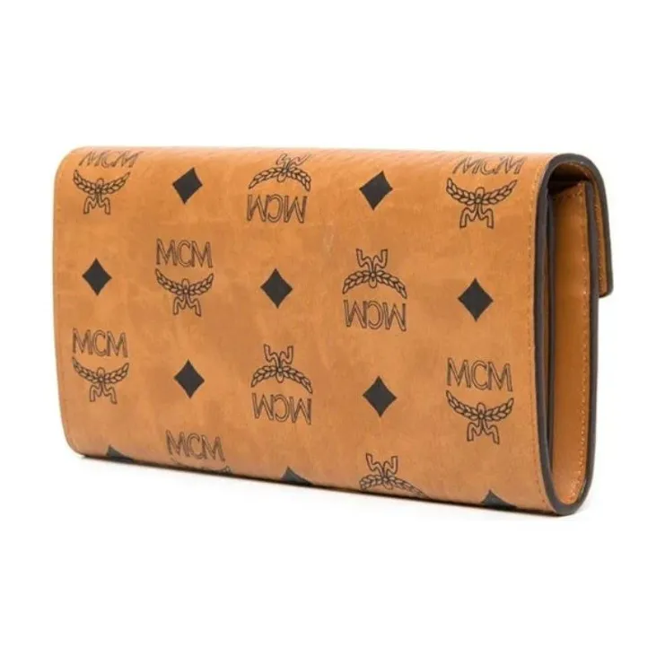MCM Tracy Visetos Canvas With Leather Shoulder Bag, Crossbody Bag, Wallet Tubas Women's Cognac-1