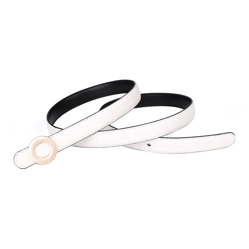 Jaylen Oos Vintage Soft Comfortable With A Luxurious Feel Top Grain Cow Leather Leather Belts Women's Black Width  2cm-8