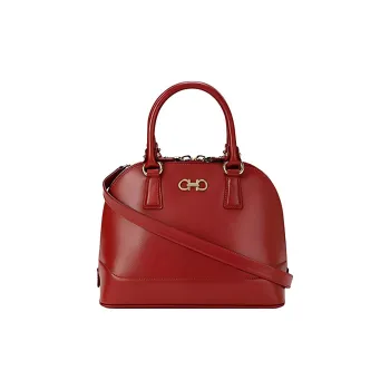 FERRAGAMO Calfskin Shoulder Bag Crossbody Bag Handbag Women's Red