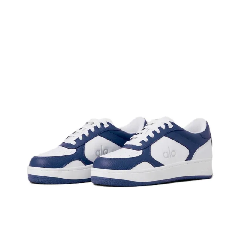 Alo Yoga Recovery Mode Abrasion Resistant Breathable Low Top Skateboard Shoes Unisex White Blue-1