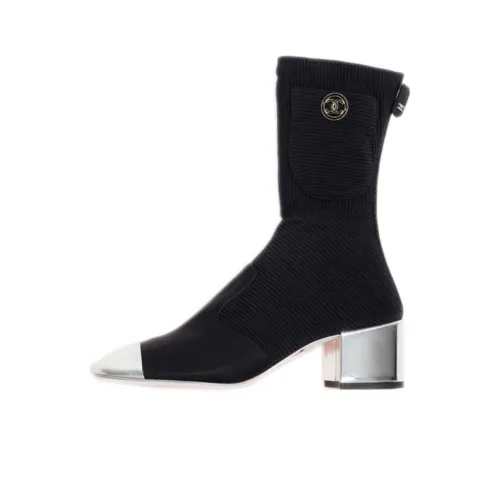 CHANEL Ankle Boots Women's Black/Gold