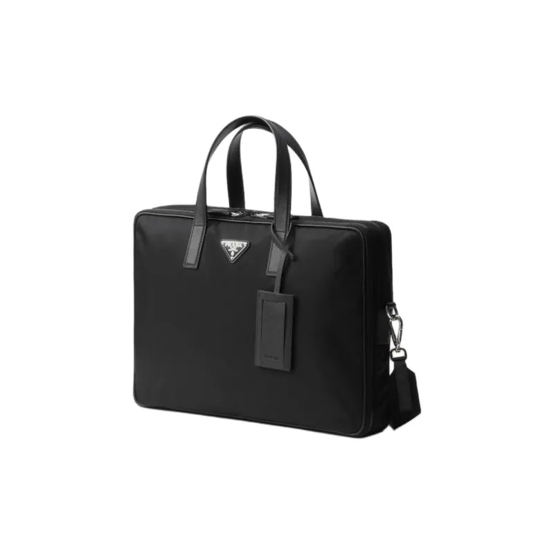 PRADA Recycled Nylon Briefcase Men's Black-1