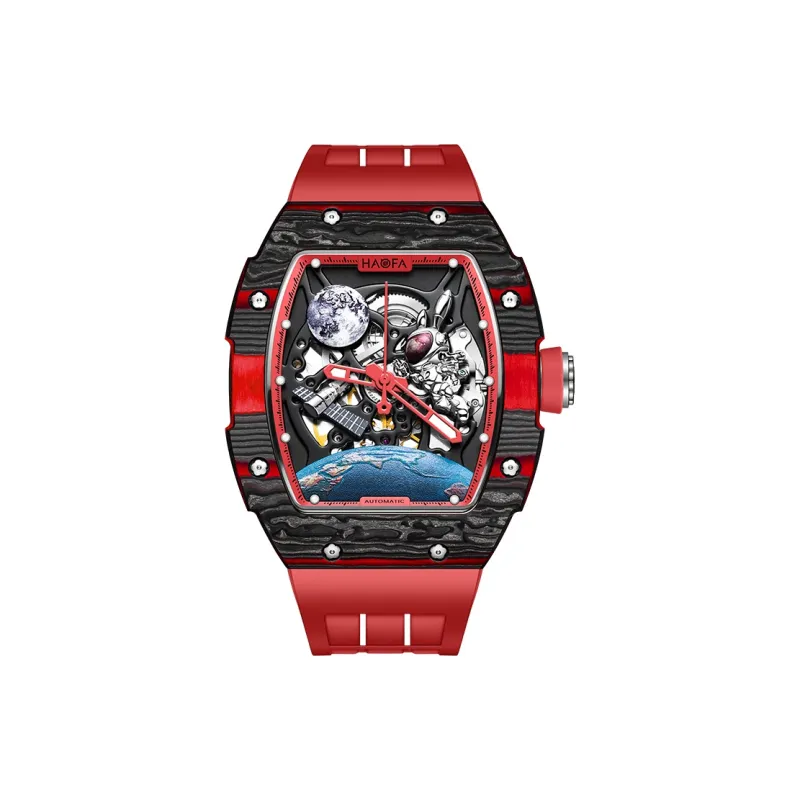 HaofaTourbillon 1986 Moon Rabbit Automatic Mechanical Movement Watch Men's Watches Cut-Out Dial-4