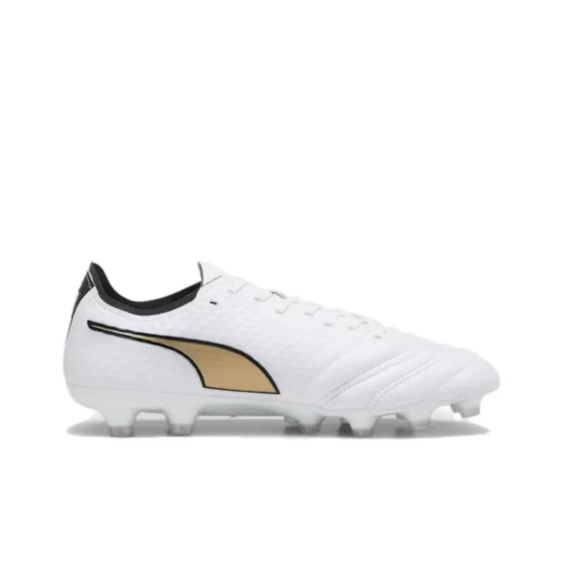 PUMA King Mirai Anti Slip Wear Resistant Soccer Shoes Men's White-1