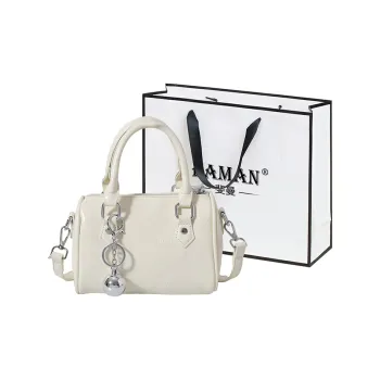 FAMAN PU Crossbody Bags Handbags Women's Ivory/Silver/Black