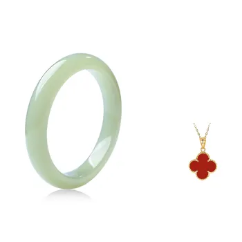Green Craftsman Hetian Jade Bangles Women's Green Jade