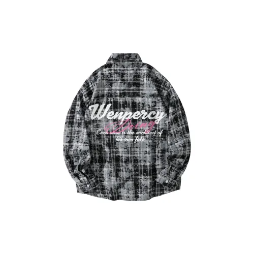 Wenpercy Shirts Unisex Black Plaid