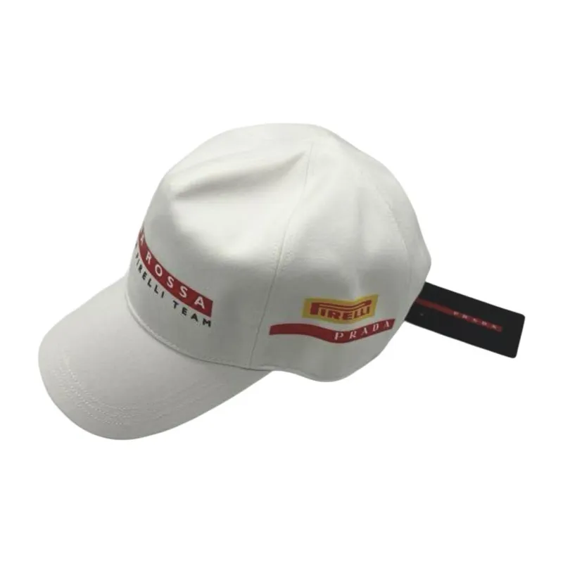 PRADA Cotton Baseball Caps Unisex White-0